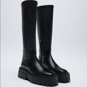 Zara Leather High Shaft Boots